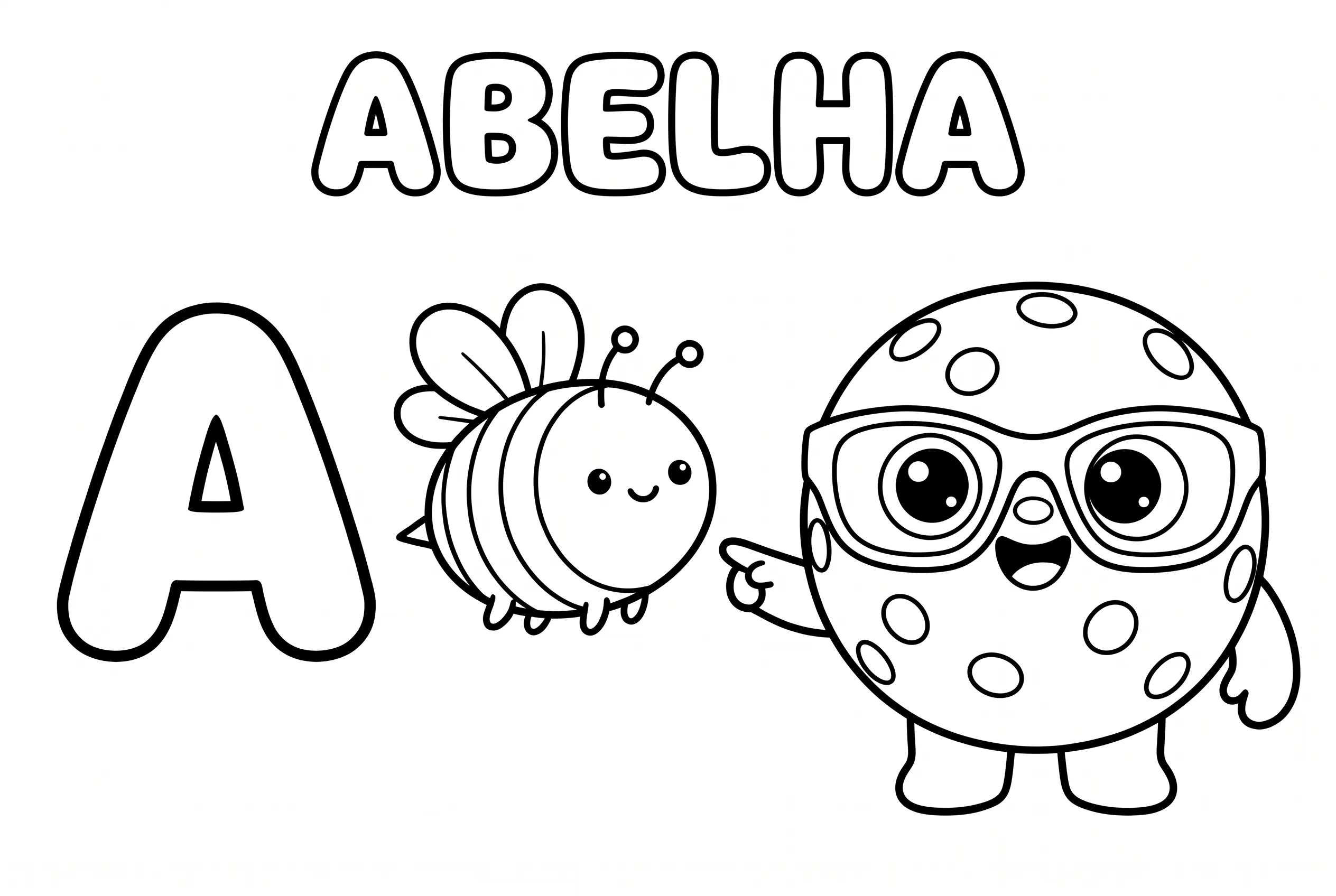 Página para colorir 1 — Alfabeto do Bibi