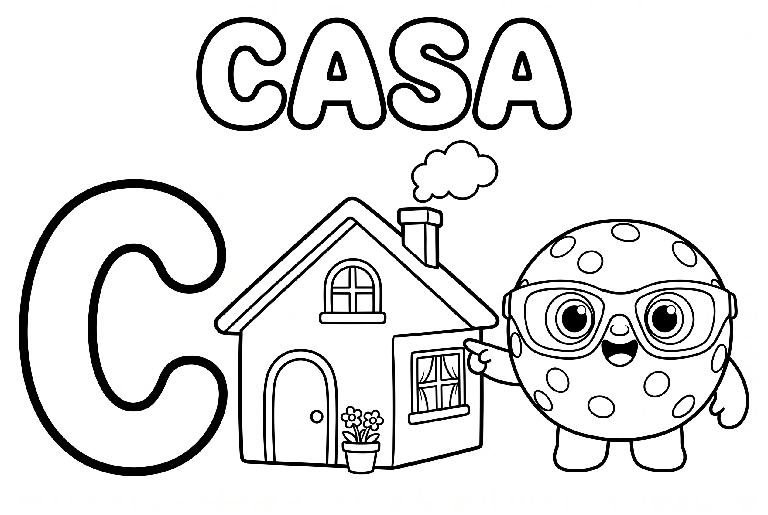 Página para colorir 2 — Alfabeto do Bibi