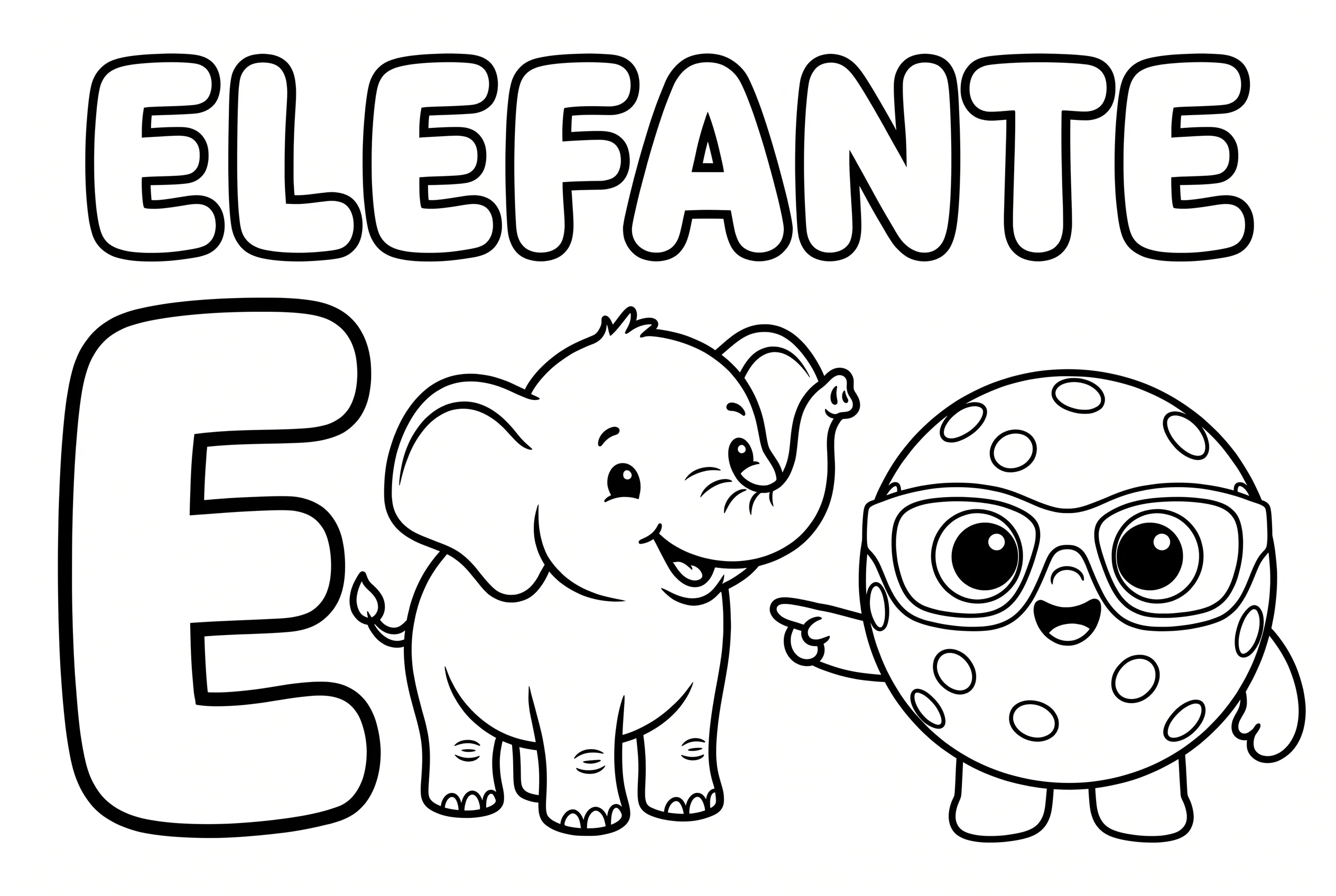 Página para colorir 3 — Alfabeto do Bibi
