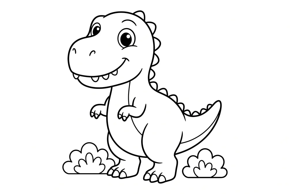 Página para colorir 1 — Dinossauros do Bibi