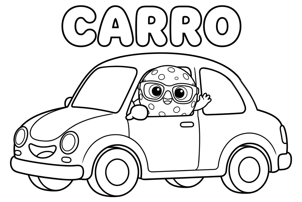 Página para colorir 2 — Meios de Transporte do Bibi